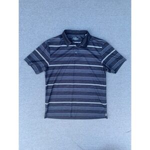 Ben Hogan Performance Mens Large Grey Striped Golf Polo Short Sleeve Shirt